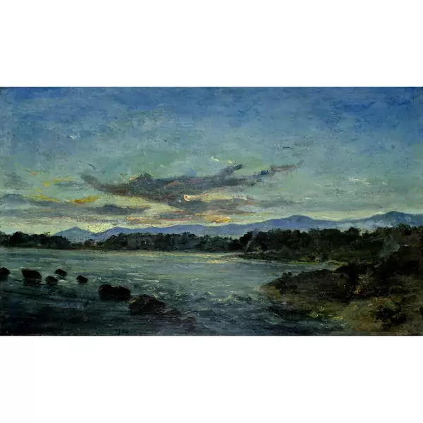 Frank Buchser — Stromschnelle bei Ste. Marie am Lake Superior — Galerie Kornfeld