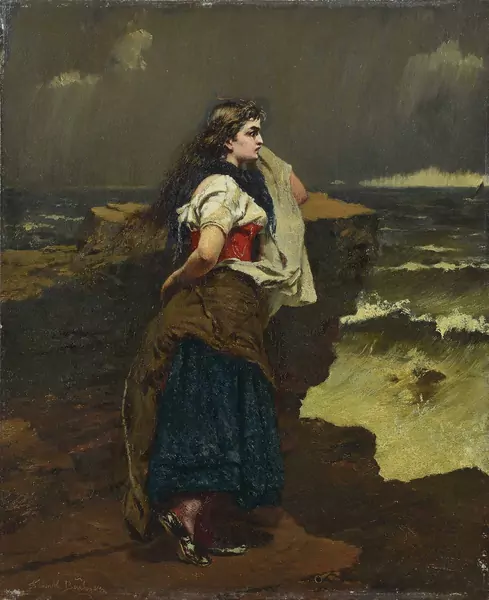 Frank Buchser — Fischermädchen am Meer — Galerie Kornfeld