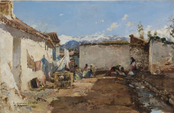 Frank Buchser — Spanischer Hinterhof im Sonnenlicht, 1858