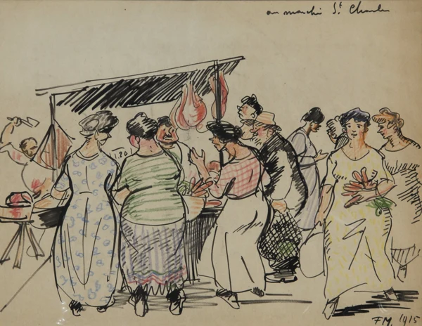 Frans Masereel — Au marché St. Charles, 1915