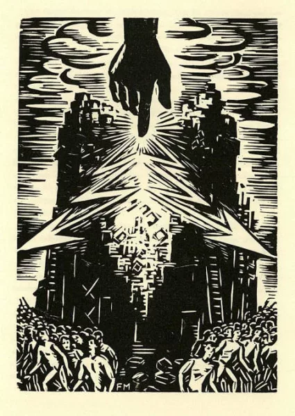 Frans Masereel — Zweig, Turm zu Babel