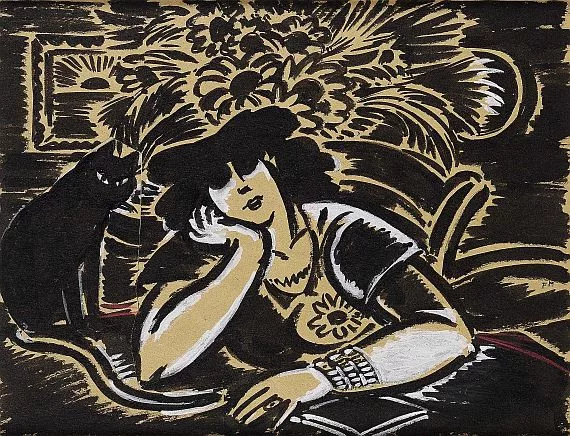 Frans Masereel — NG - Dame mit Katze