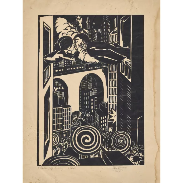 Frans Masereel — "Le baiser".