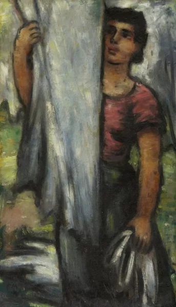 Frans Masereel — Wäsche aufhängende Frau