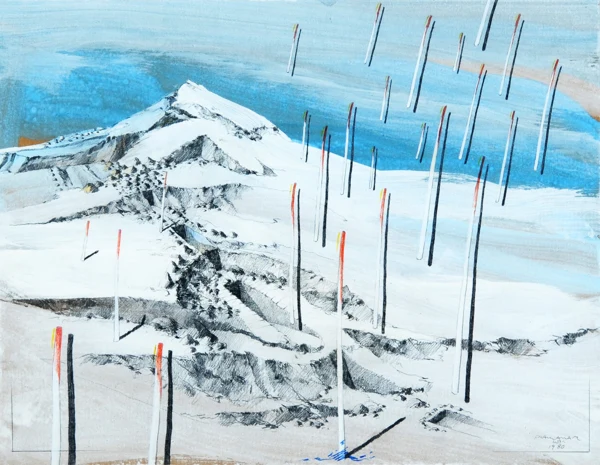 Franz Anatol Wyss — 2 Zeichnungen: Landschaft, 1978; Landschaft, 1980