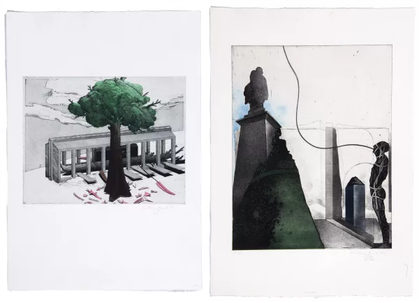Franz Anatol Wyss — Franz Anatol Wyss (1940), deux gravures