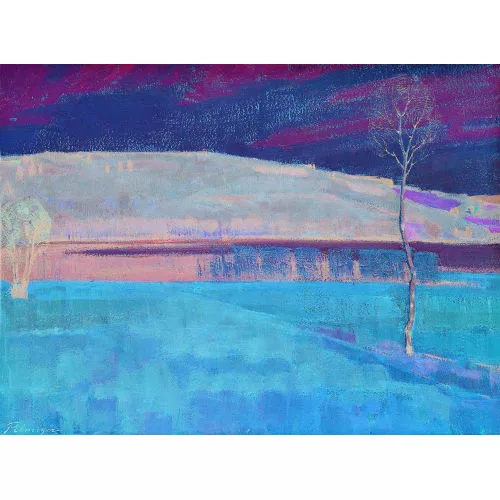 Franz Elmiger — Herbstliche Landschaft am Seeufer.