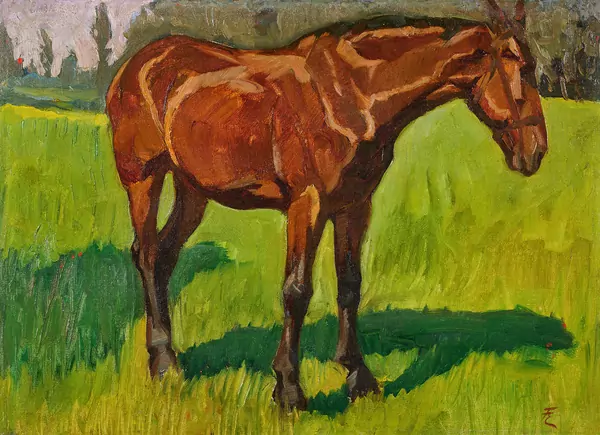 «Weidendes Reitpferd» – Franz Elmiger