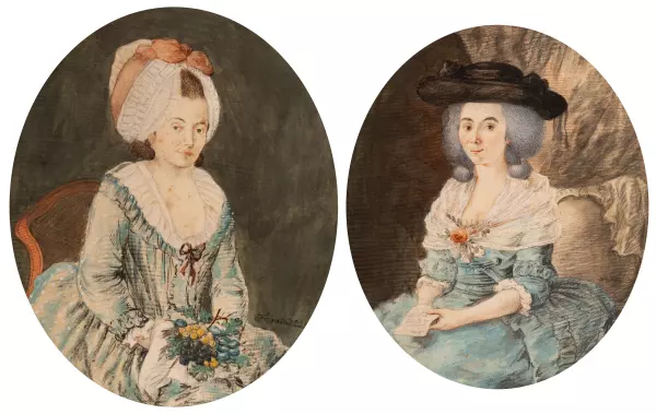 Paar Damenportraits