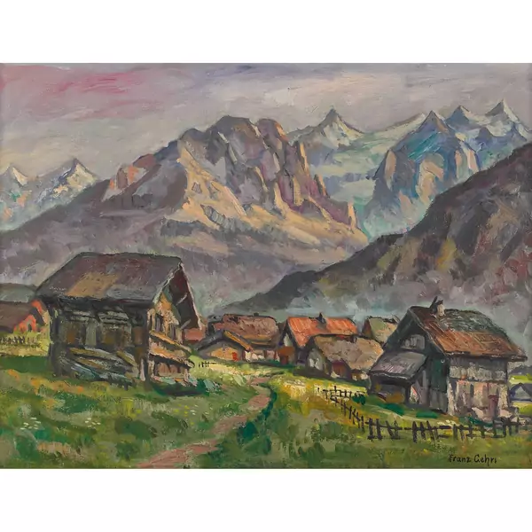 Berglandschaft mit Dorf