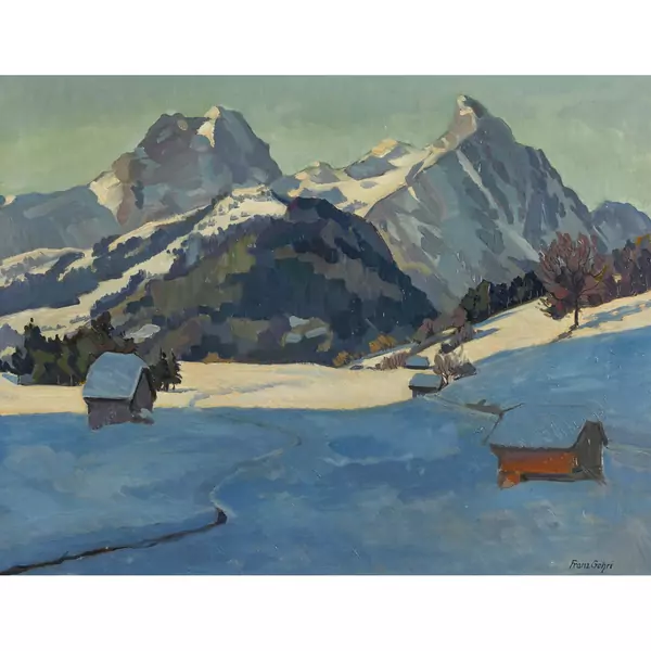 Winterliche Berglandschaft mit Gummfluh und Rüeblihorn