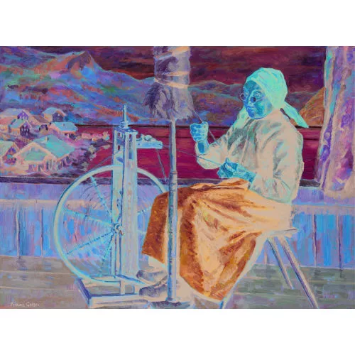 Franz Gehri — Ausblick auf den Brienzersee mit Spinnerin.