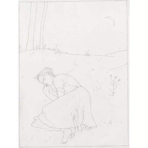 Franz Gertsch — Schlafende Frau im Mondschein.