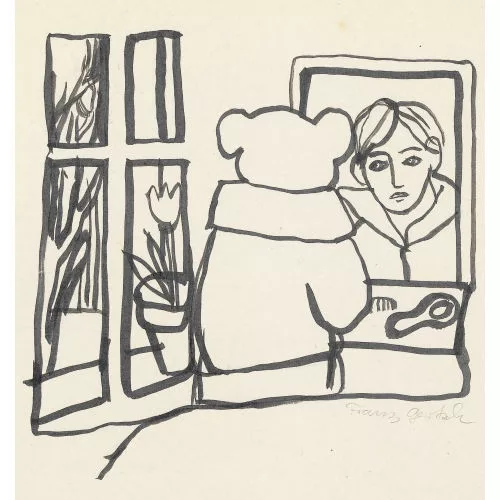 Franz Gertsch — Teddybär und Kind.