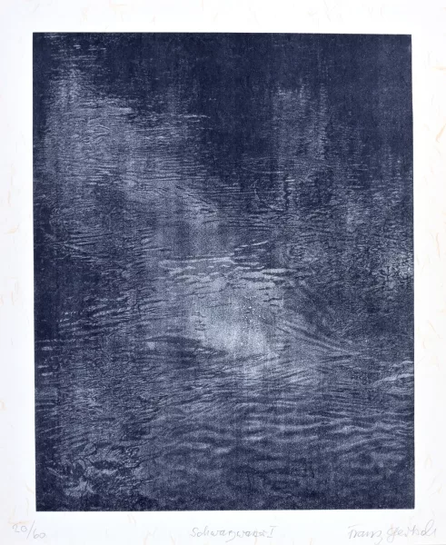 Franz Gertsch — Mappe. 5 Bilder. (Schwarzwasser I; Rüschegg; Lapislazuli; Schwarzwasser II Teil 1-2-3; Dominique), 1997