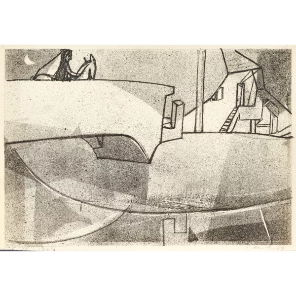 Franz Gertsch — Brückenüberquerung in der Nacht.
