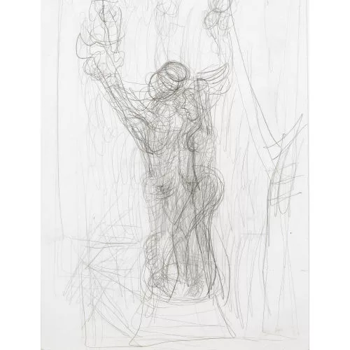 Franz Gertsch — Figur mit erhobenen Armen.