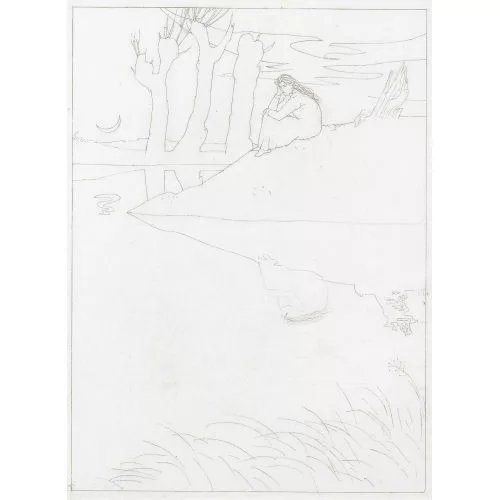 Franz Gertsch — Sinnende Frau am See.