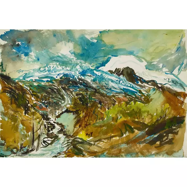 Blick von Saas-Fee auf die umliegenden Berge