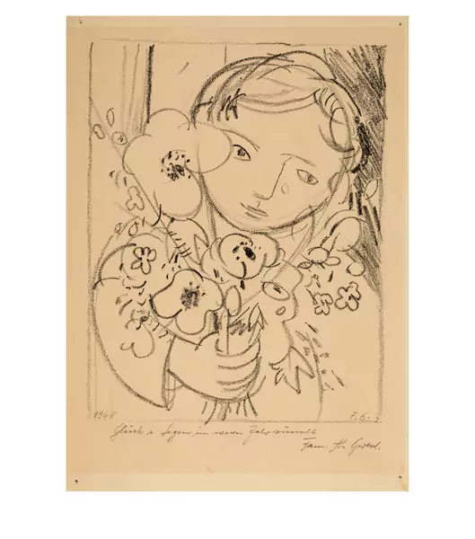 Franz Gertsch — Kind mit Blumen — Galerie Kornfeld