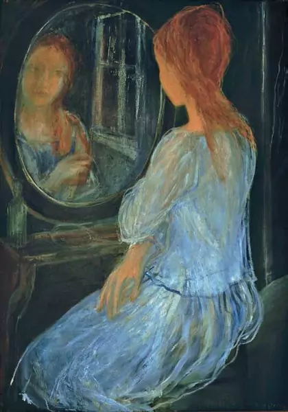 Franz Gertsch — FRANZ GERTSCH Mörigen BE 1930 – lebt in Rüschegg-Heubach Liegende — Galerie Kornfeld