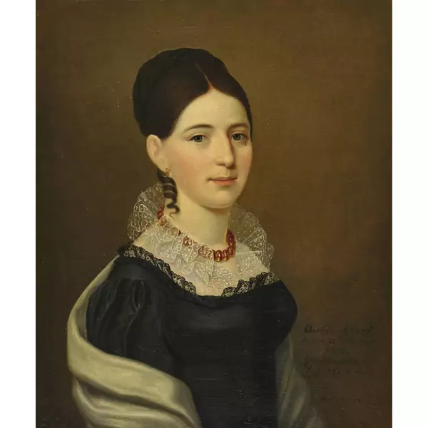 Bildnis von Charlotte Schnell mit Spitzenkragen