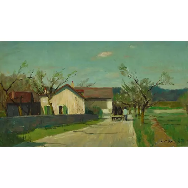 Sommerlicher Dorfweg
