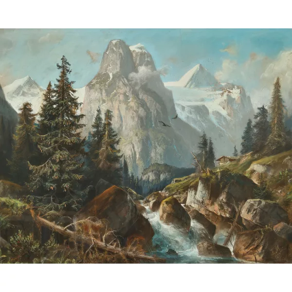 Franz Müller — Well- und Wetterhorn von der Rosenlaui aus.
