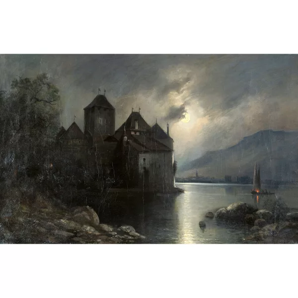 Franz Müller — Schloss Chillon im Mondlicht.
