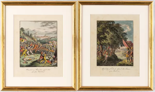 Franz Niklaus König — Rudolf von Erlach feuert die Berner zum Streit an und Arnold von Winkelried opfert sich für sein Vaterland