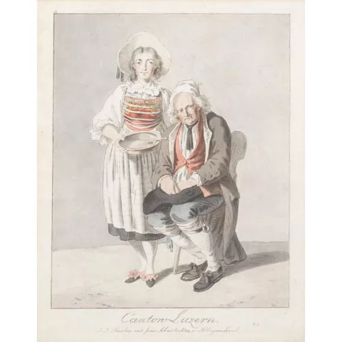 Franz Niklaus König — "Canton Luzern./J:J: Bucher und seine Sohns-tochter,...".