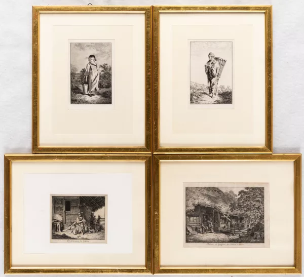 Franz Niklaus König — Maison de paysan du Canton de Berne, La faiseuse de beurre, und 2 Personen-Darstellungen