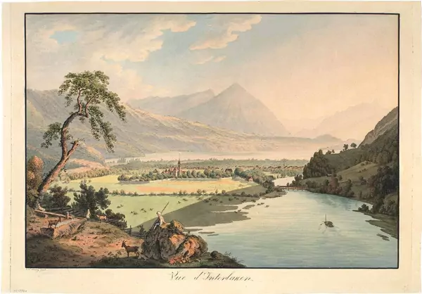 Franz Niklaus König — Vue d’Interlaken — Galerie Kornfeld