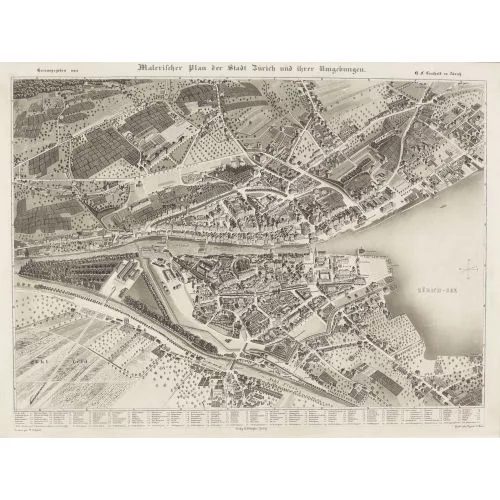 Franz Schmid — "Malerischer Plan der Stadt Zürich und ihrer Umgebungen".