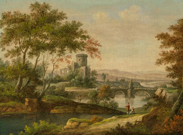 Franz Schütz — zugeschrieben Flusslandschaft mit Staffage