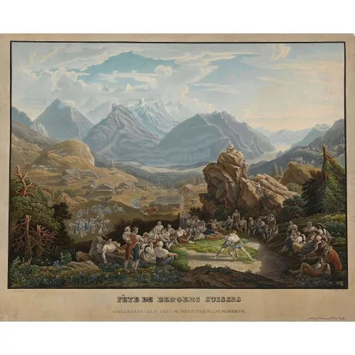 Franz Hegi — "Fète de Bergers Suisses sur la Balis-Alp, près de Meyringen Cant. de Berne".