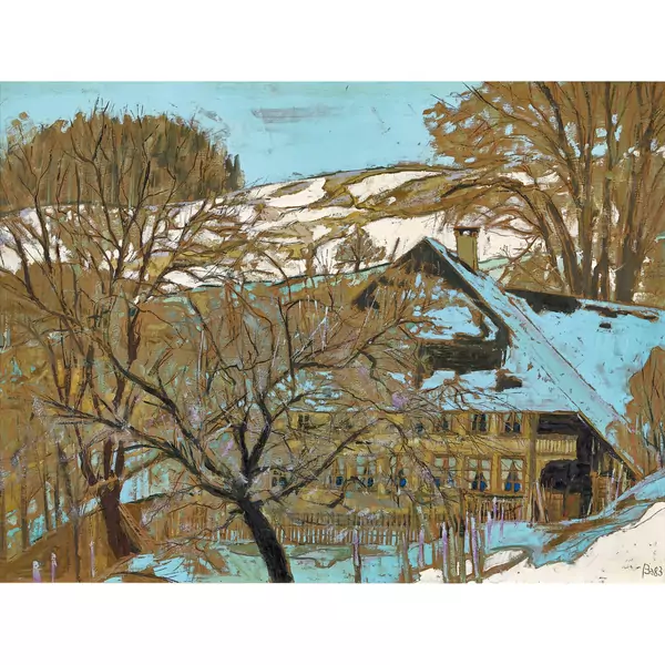 Bauernhaus im Vorfrühling