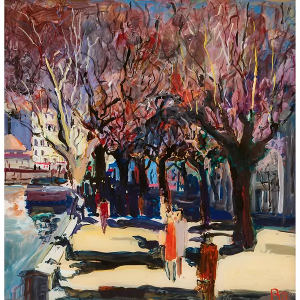 Promenade mit Passanten