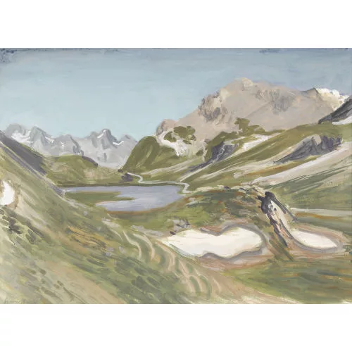 Fred Stauffer — Hochgebirgspartie mit See.