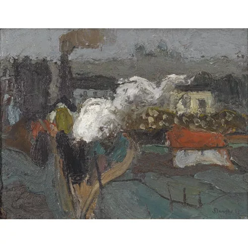 Fred Stauffer — Landschaft mit Häusern.