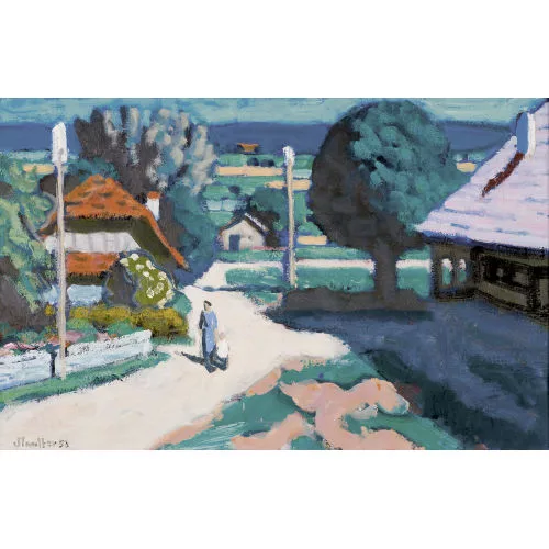 Fred Stauffer — Strassenpartie in Berner Bauerndorf.