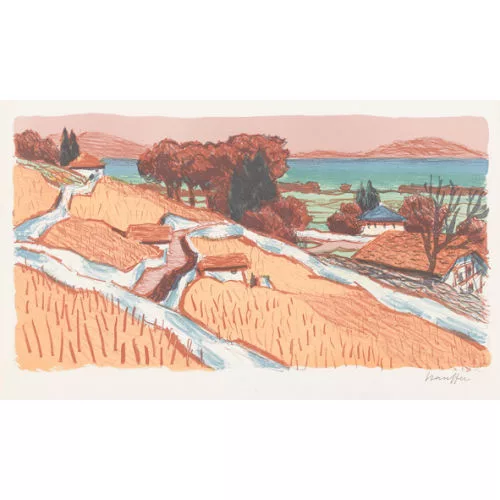 Fred Stauffer — Sommerliche Landschaft am See.