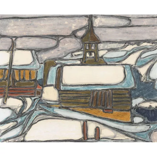 Fred Stauffer — Winterliche Dorfpartie.