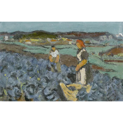 Fred Stauffer — Bauern bei Kohlernte.