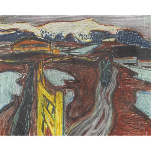 Fred Stauffer — Weite Landschaft mit Weg.