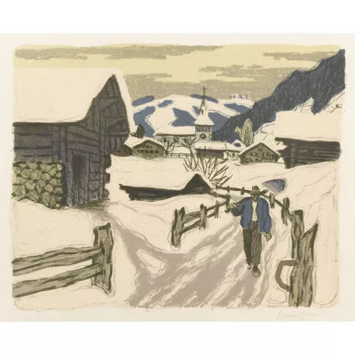 Fred Stauffer — Verschneites Dorf.