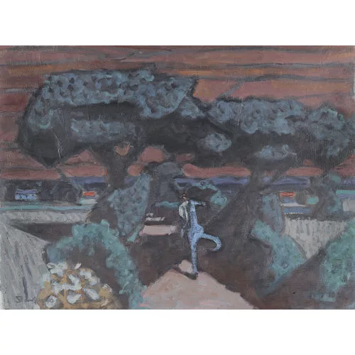 Fred Stauffer — Südliche Landschaftspartie mit Reiter.