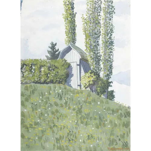 Fred Stauffer — Sommerliche Wiese am Seeufer.