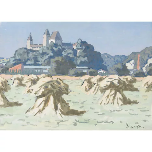 Fred Stauffer — Sommerlandschaft bei Burgdorf mit Blick auf das Schloss.