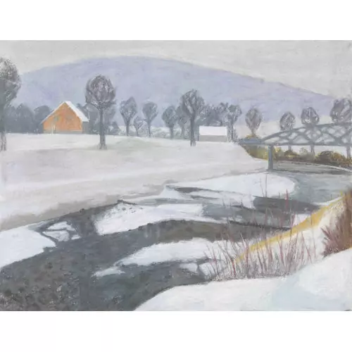Winterlandschaft mit Fluss